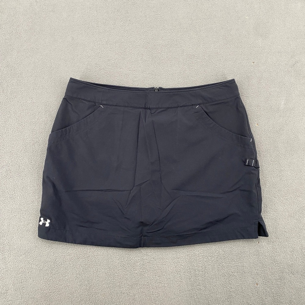 Under Armour Performance Golf Skort Womens 6 Black Active Skirt Zipper Pocket